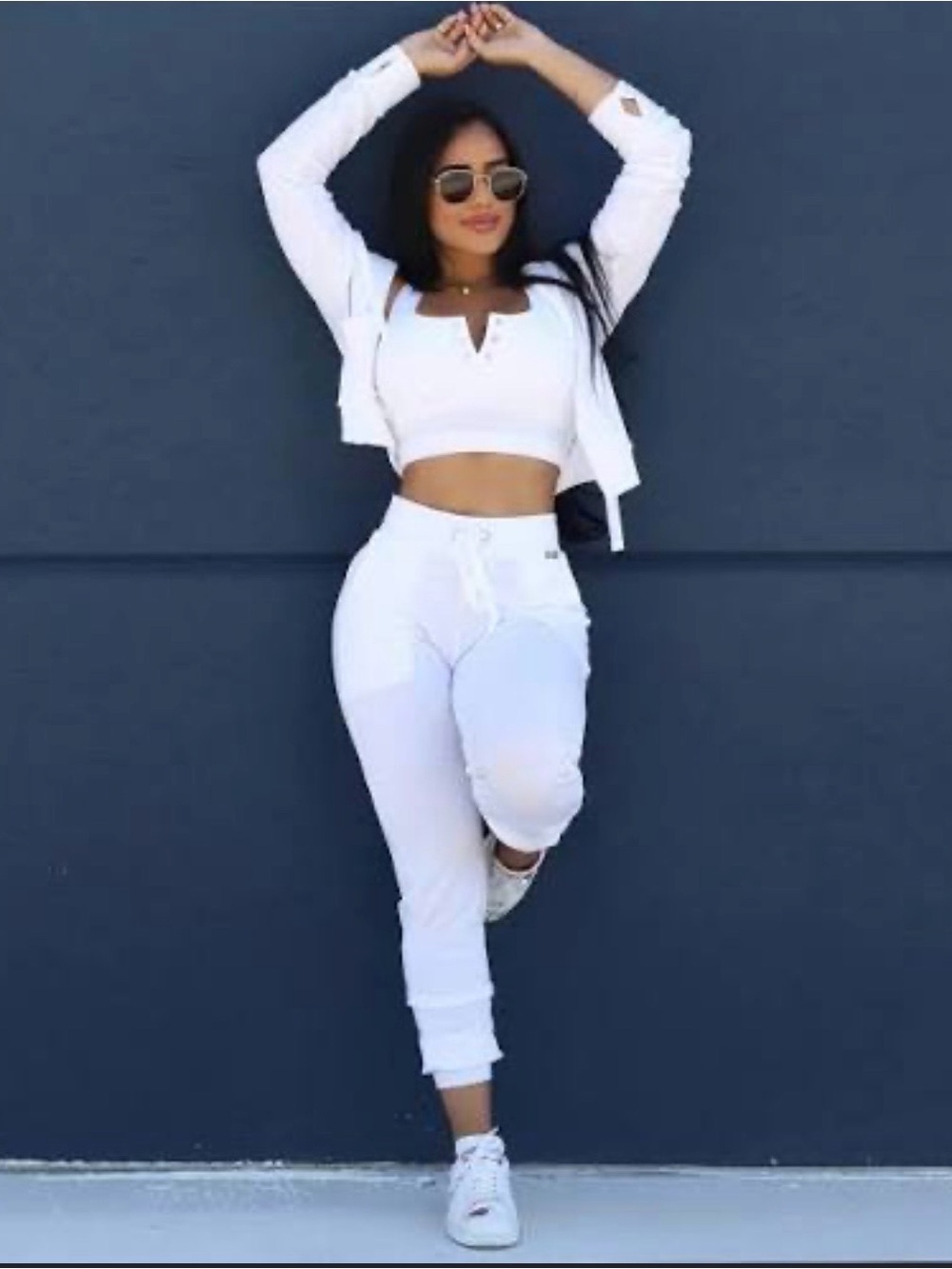 Bombshell Sportswear White Drawstring Joggers